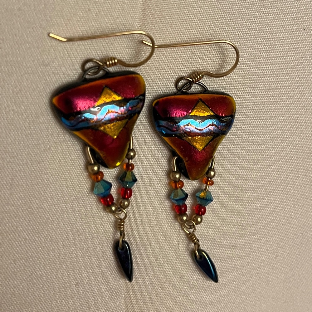 Beautiful Dichroic dangle Earrings